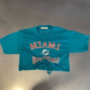 Miami Dolphins short sleeve ruched T-shirt